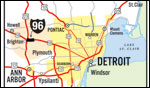 Map of Detroit, Michigan, circa 1956